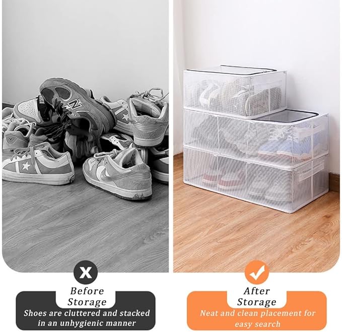 Boîtes de Rangement Pliables et Transparentes pour Chaussures