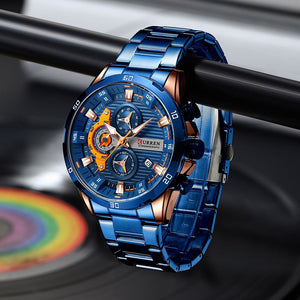CURREN – montre-bracelet en acier pour hommes, marque de luxe, Sport décontracté, étanche, à Quartz, mode, chronographe, nouvelle collection